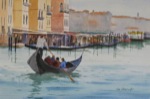 cityscape, landscape, seascape, venice, venezia, europe, italy, lagoon, canal, gondola, gondolier, serenissima, oberst, original watercolor painting